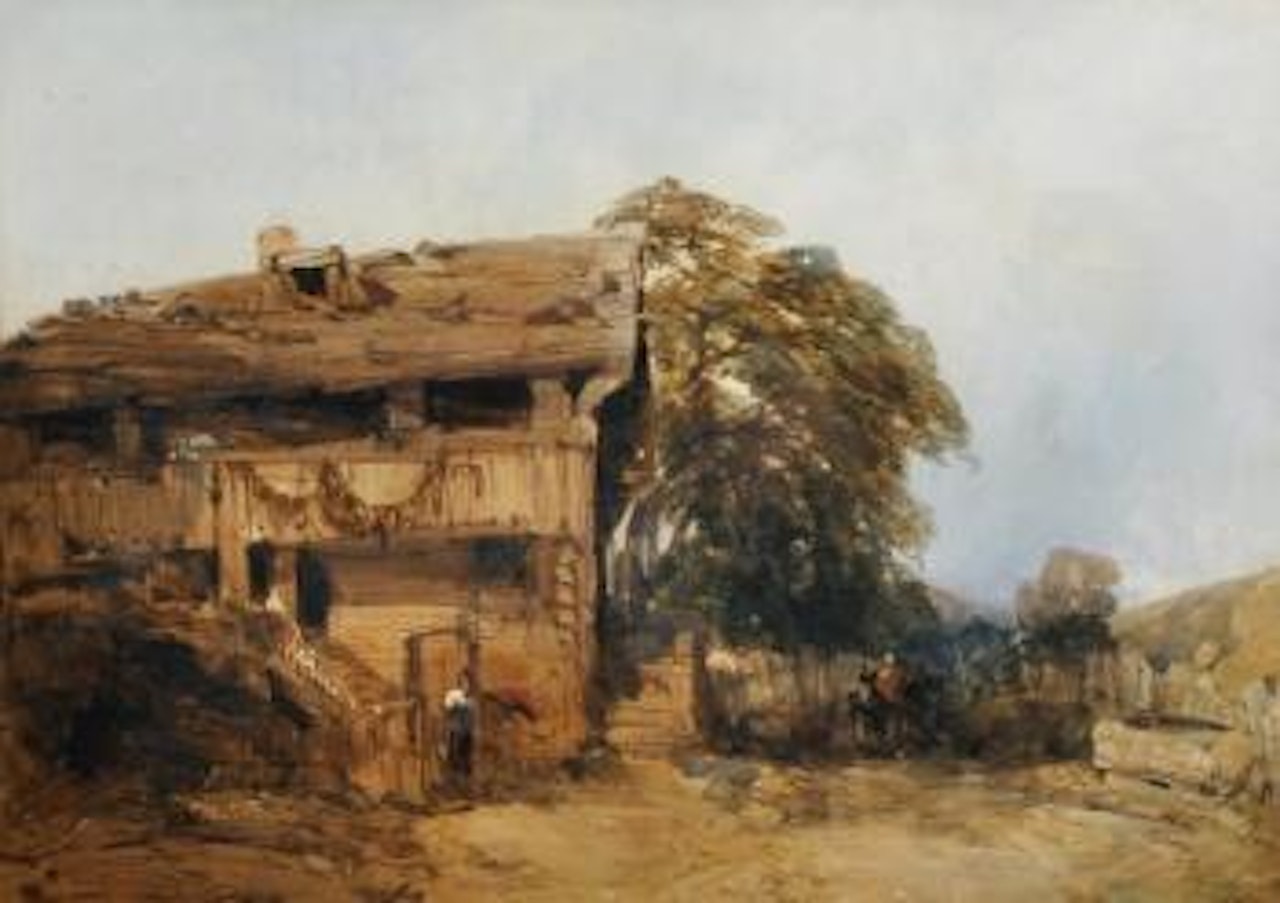 A Swiss Chalet, with Figures in the foreground by William Callow