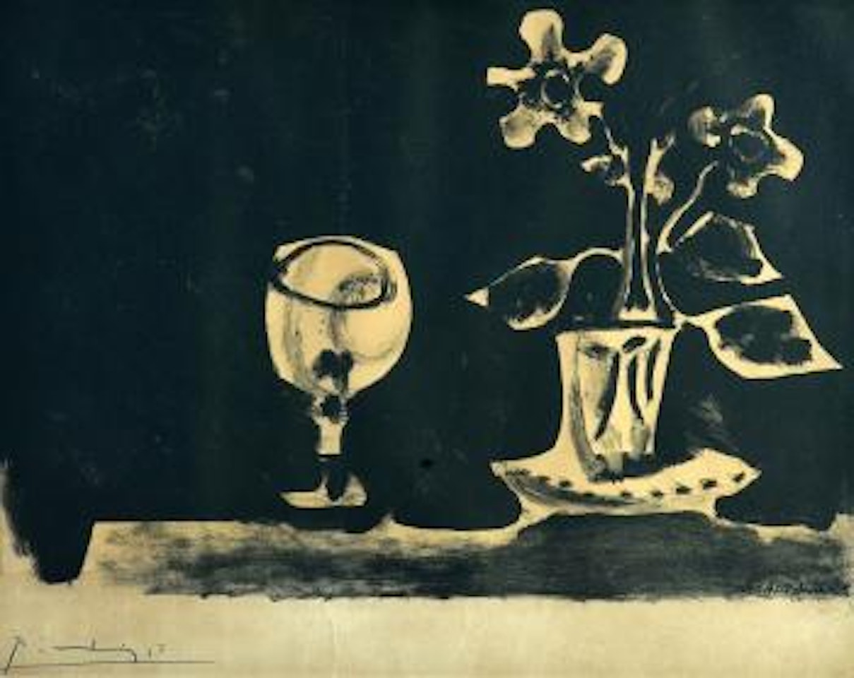 Nature Morte aux Verre et Fleurs by Pablo Picasso