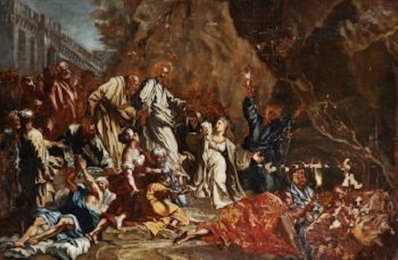 An unfinished sketch of a religious scene by Francesco Solimena