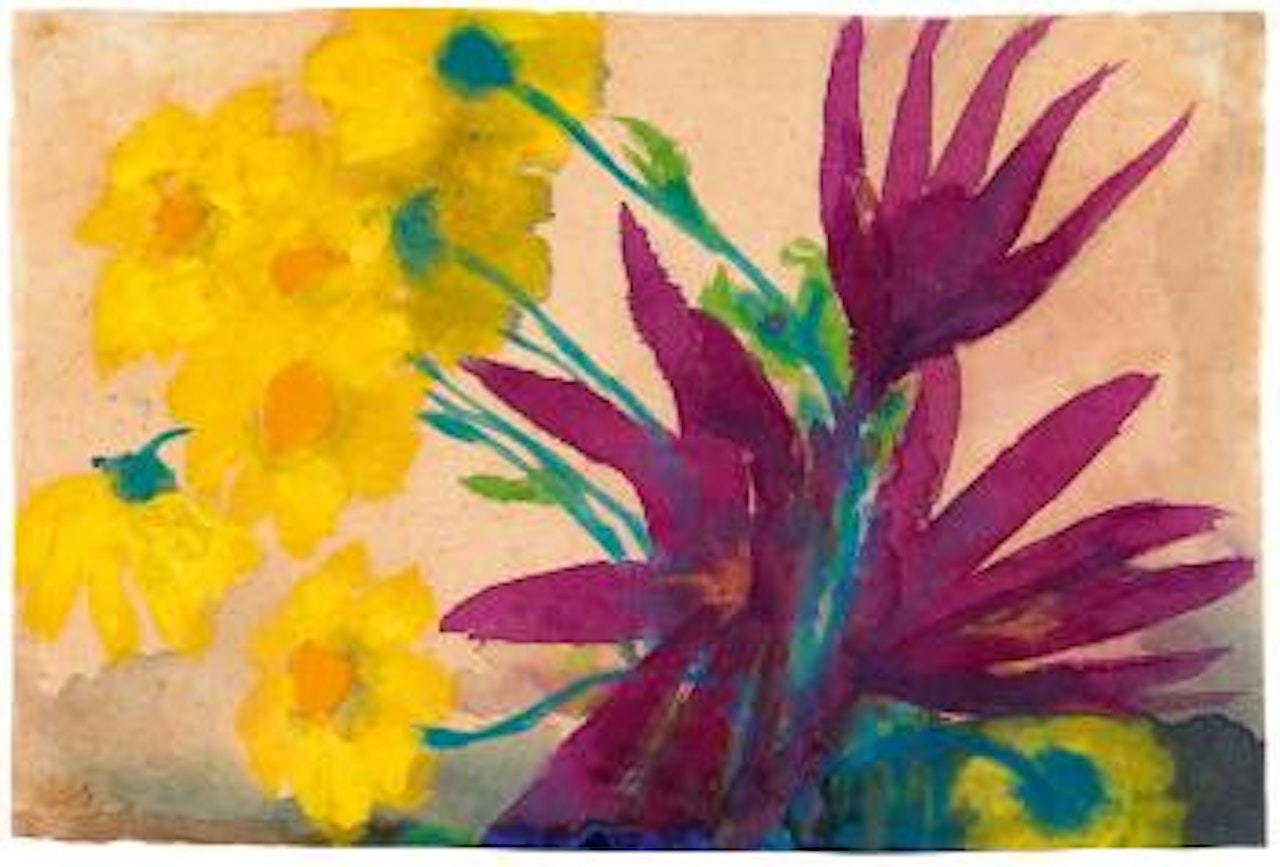 Flowers (yellow and purple) by Emil Nolde