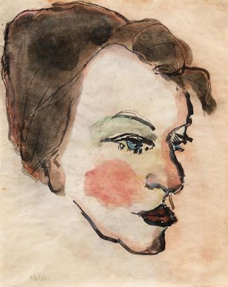 Woman's Head in Half Profile to the Right by Emil Nolde