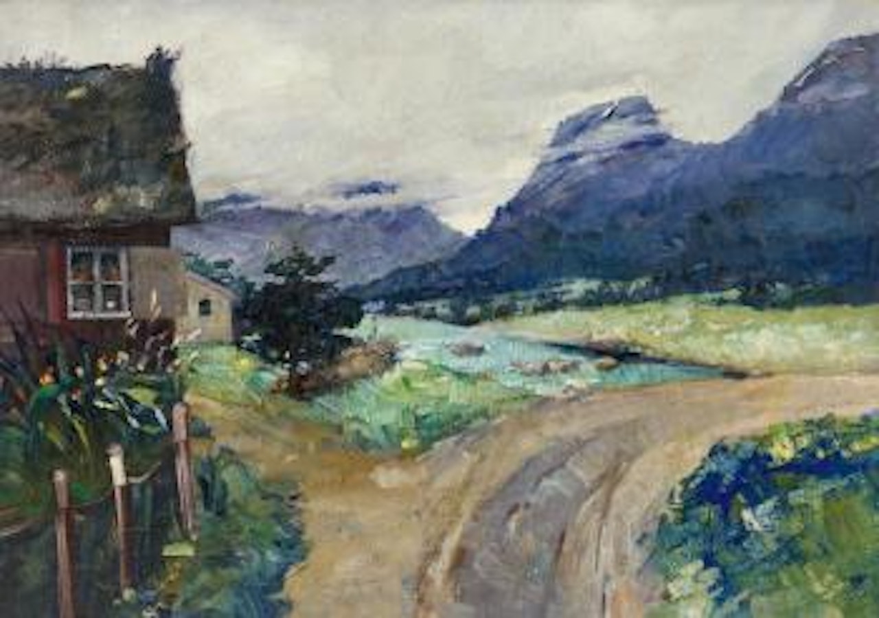 Untitled (The Oldental with House on the left 1) by Kurt Schwitters