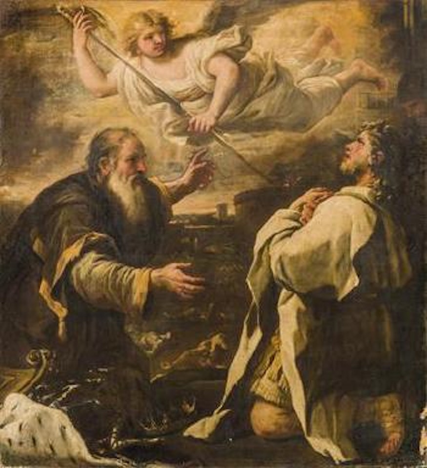 King David reproached by the prophet Gad by Circle of Luca Giordano