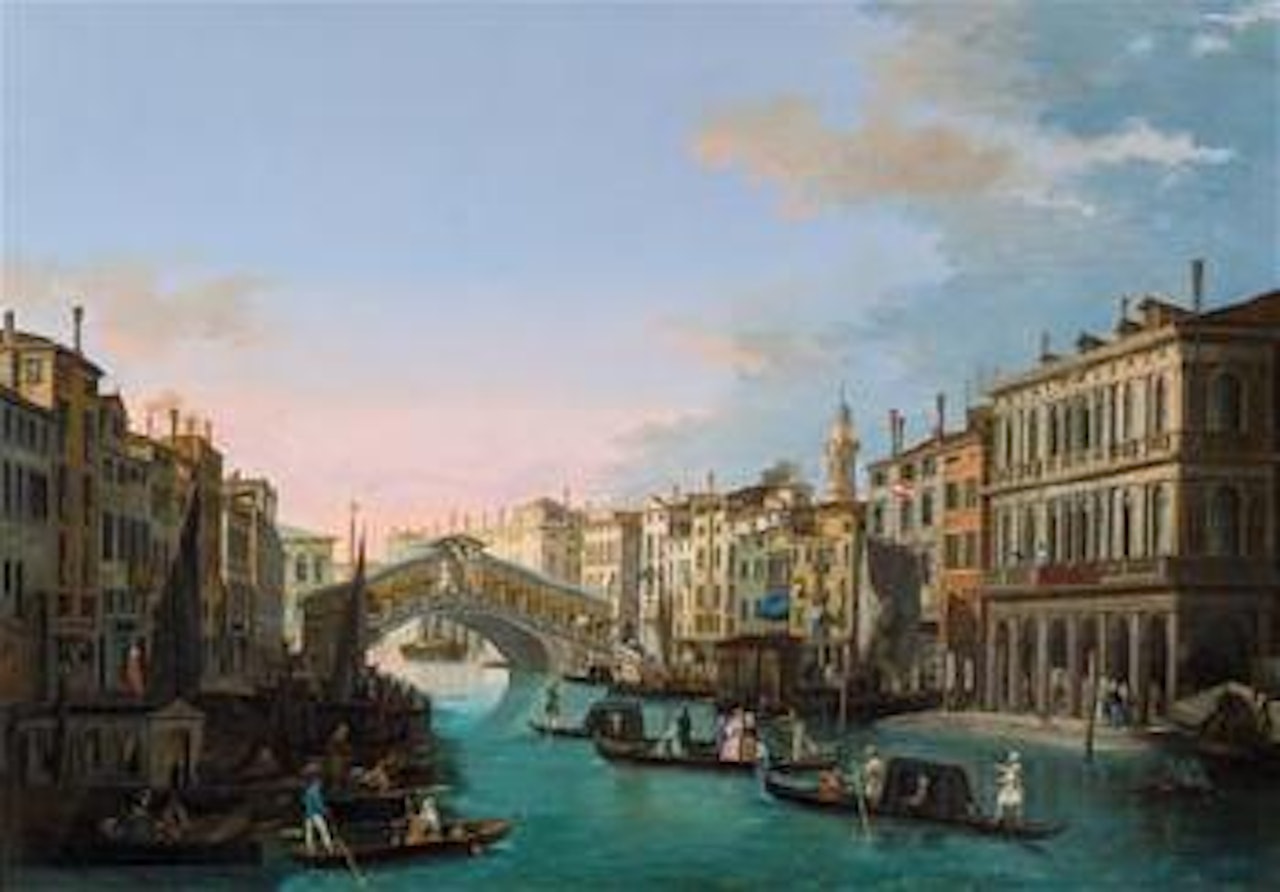 The Grand Canal with the Rialto Bridge, Venice by Giuseppe Bernardino Bison
