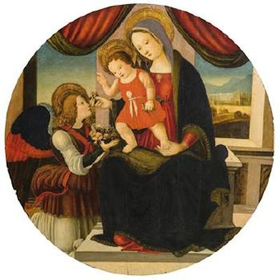 Madonna and Child with an angel by Master of Marradi