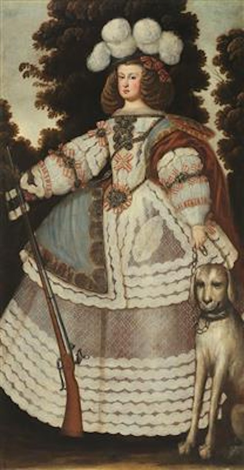 Portrait of Mariana of Austria (1634 - 1696) in hunting costume by Spanish School
