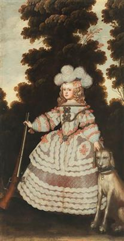 Portrait of Infanta Margarita Teresa (1651 – 1673) in hunting costume by Spanish School