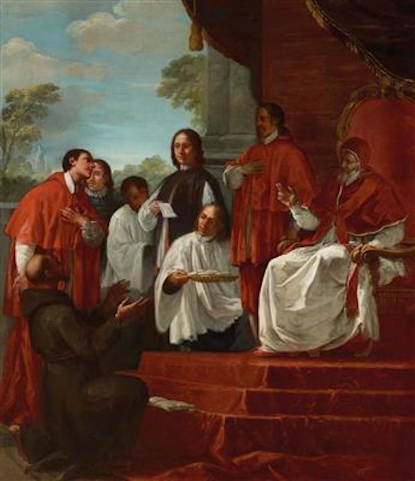 Urban VIII receives Felice da Cantalice; and Urban VIII invests Taddeo Barberini as Prefect of Rome by Roman School