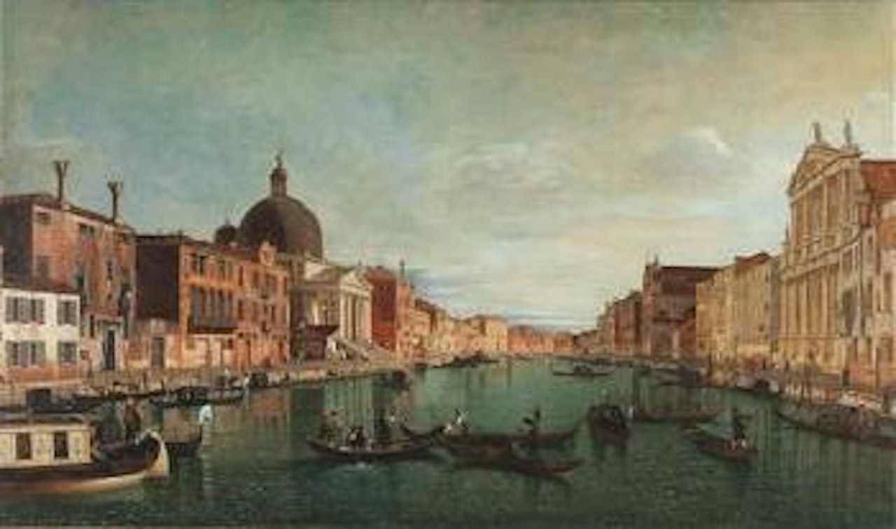 The Grand Canal with San Simeone Piccolo, Venice by Follower of Canaletto