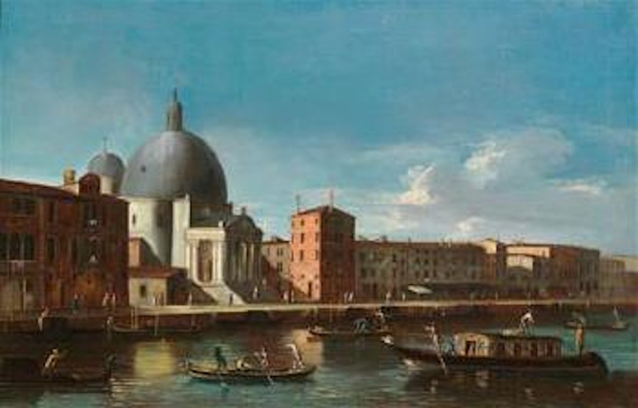 The Grand Canal, Venice, looking west towards San Simeone Piccolo by Apollonio Domenichini