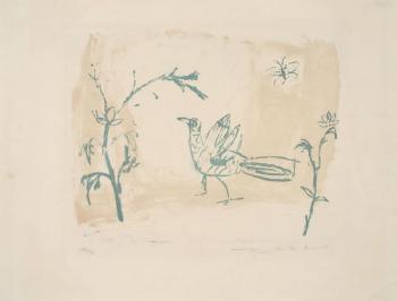 Lecture par Henri Michaux (1 planche) by Zao Wou-Ki