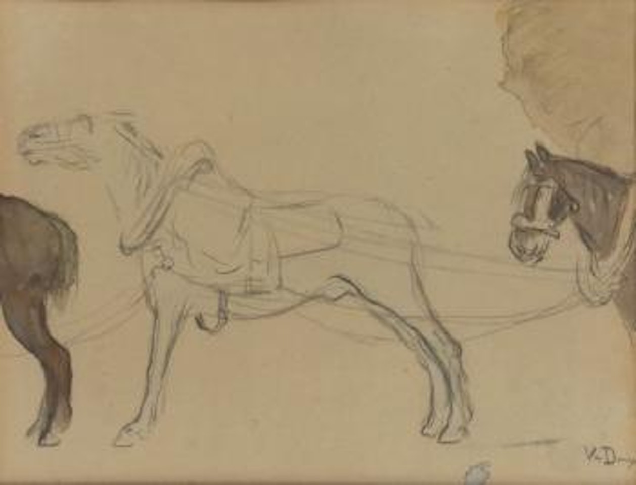 Etude de chevaux attelés by Kees van Dongen