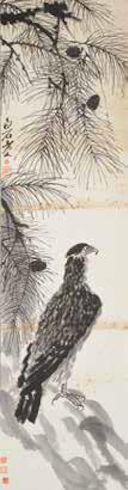 Eagle beneath pine by Qi Baishi