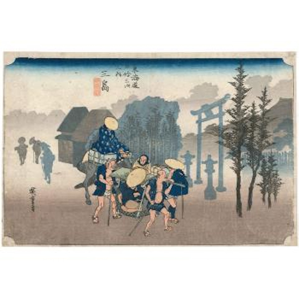 Mishima, asagiri, la brume matinale à Mishima by Utagawa Hiroshige