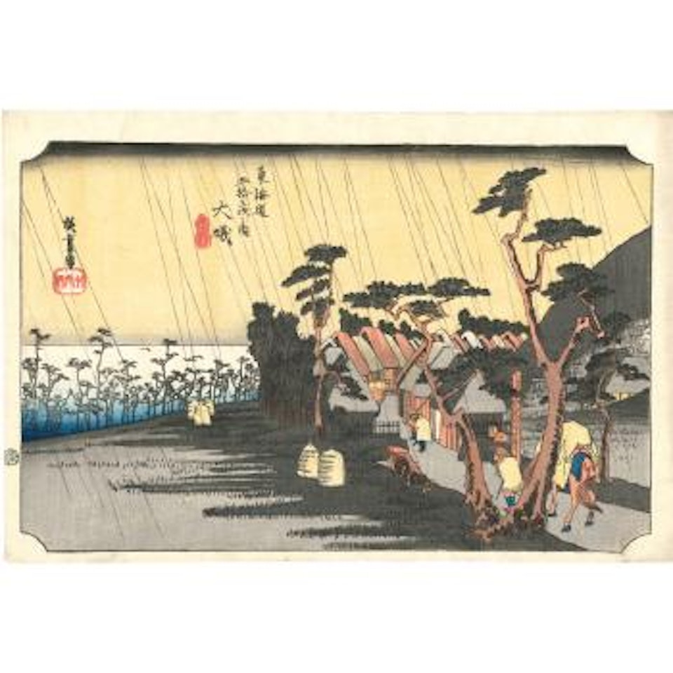 Ôiso, Tora ga ame, Oiso, pluie à Tora by Utagawa Hiroshige