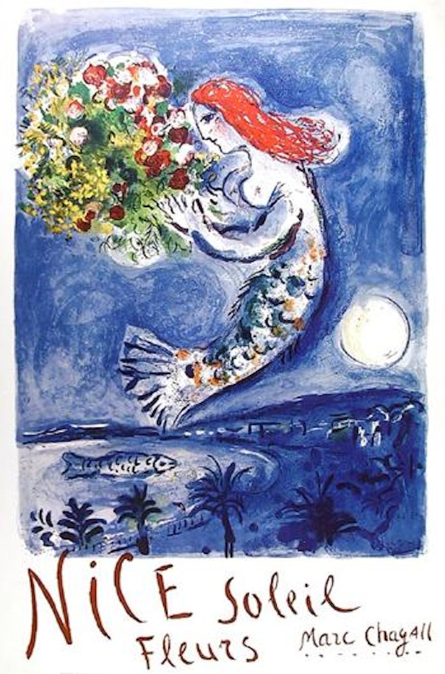 Nice, Soliel, Fleurs (La Naie des Anges) by Marc Chagall