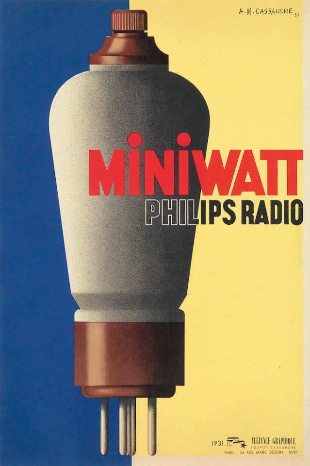 Miniwatt / Philips Radio by Cassandre (Adolphe Jean-Marie Mouron)