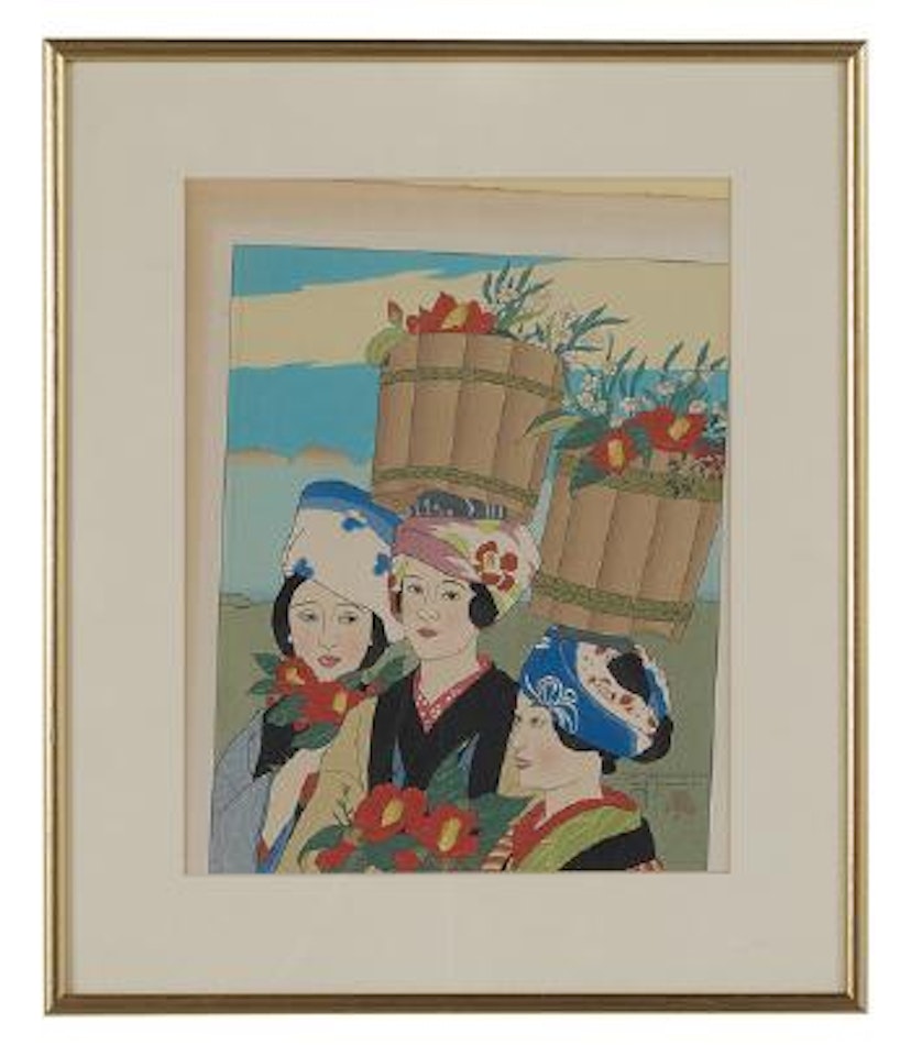 Fleurs d'hiver; Le phate de Mikimoto Shimoda Izu by Paul Jacoulet