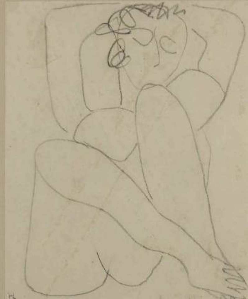 Femme assise les bras ramenés sur la tête by Henri Laurens