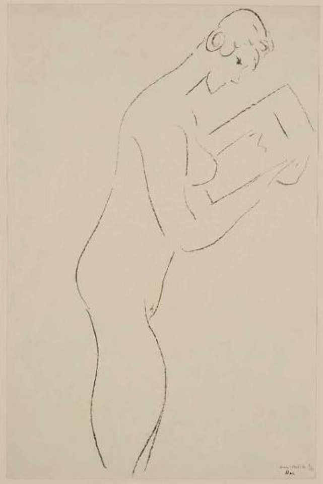 La Lecture, Nu de profil ( Duthuit-Matisse 408) by Henri Matisse