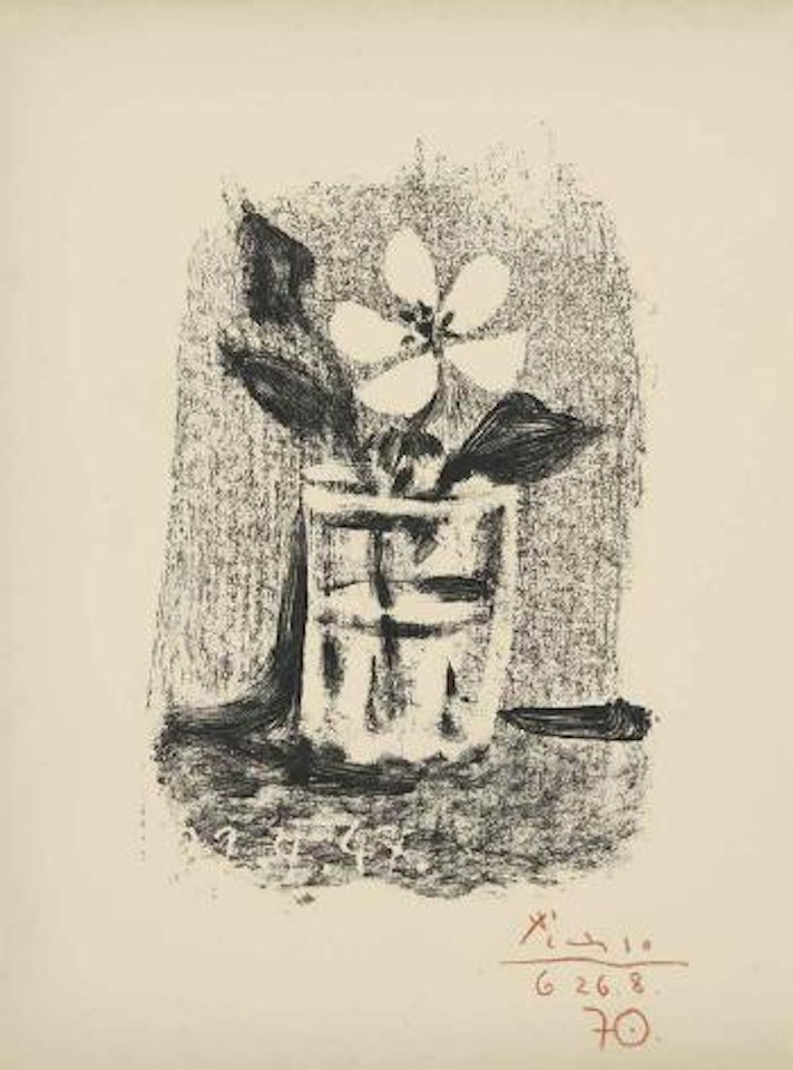 Fleurs dans un Verre n°6 (Frontispice au tome II de Picasso Lithographe) (Bloch 450; Cramer Books 58) by Pablo Picasso