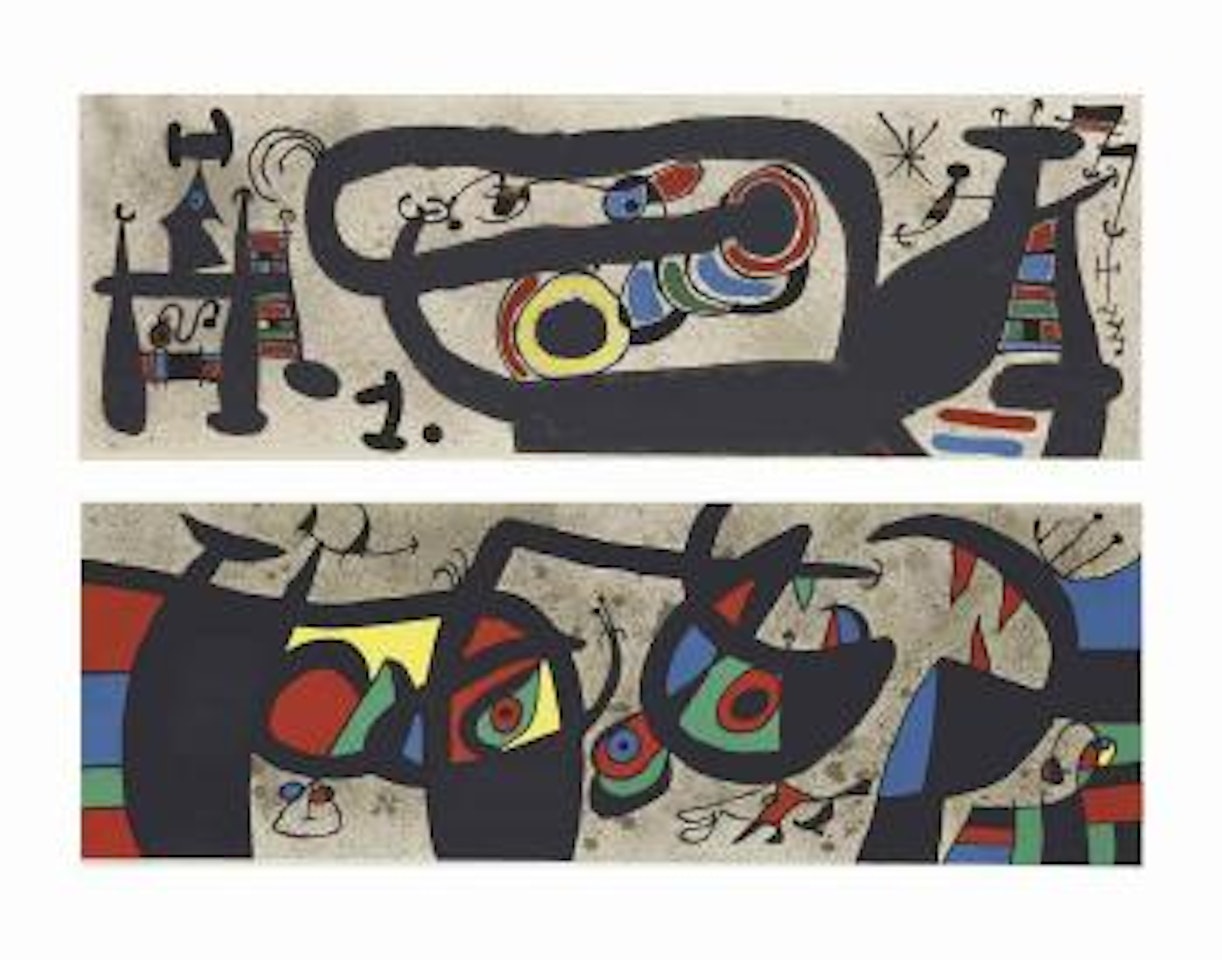 Le Lézard aux Plumes d'or (Mourlot 793 et 828) by Joan Miró