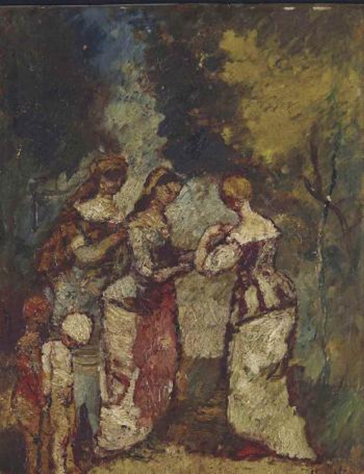 Conversation dans un parc by Adolphe Monticelli