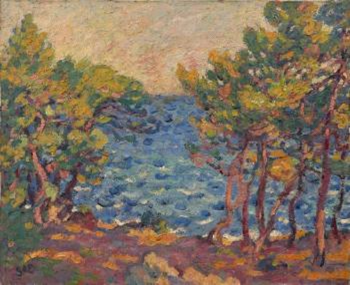 Les arbres au bord du rivage - paysage du Midi by Georges d’Espagnat