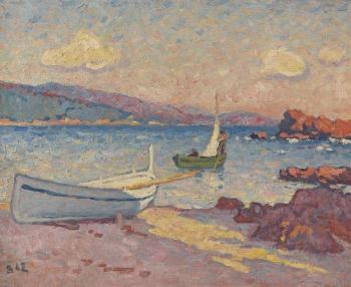 Bateaux de pêche dans une crique by Georges d’Espagnat