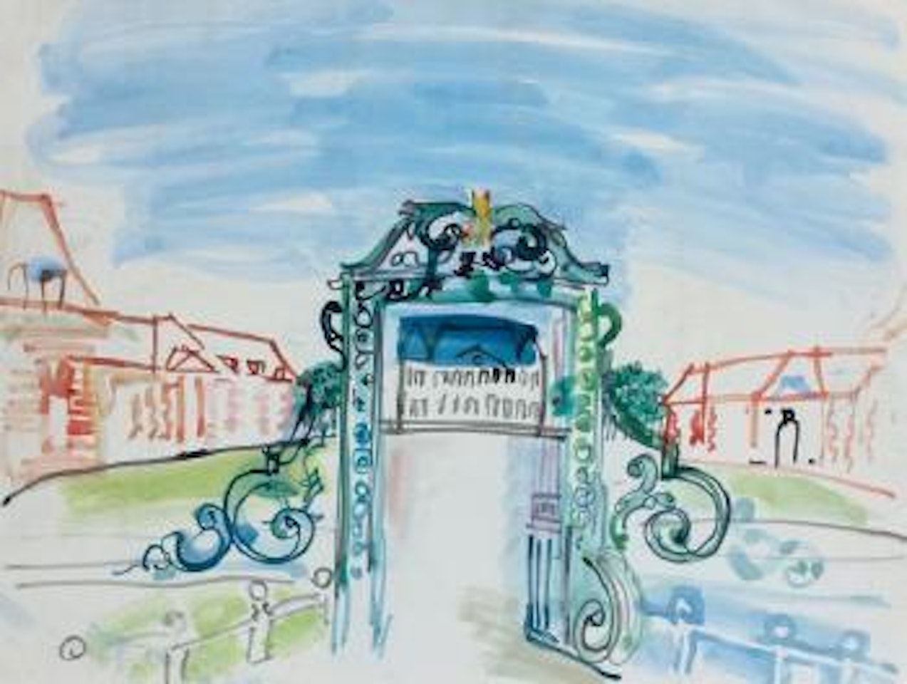 La grille d'entrée au Haras du Pin by Raoul Dufy
