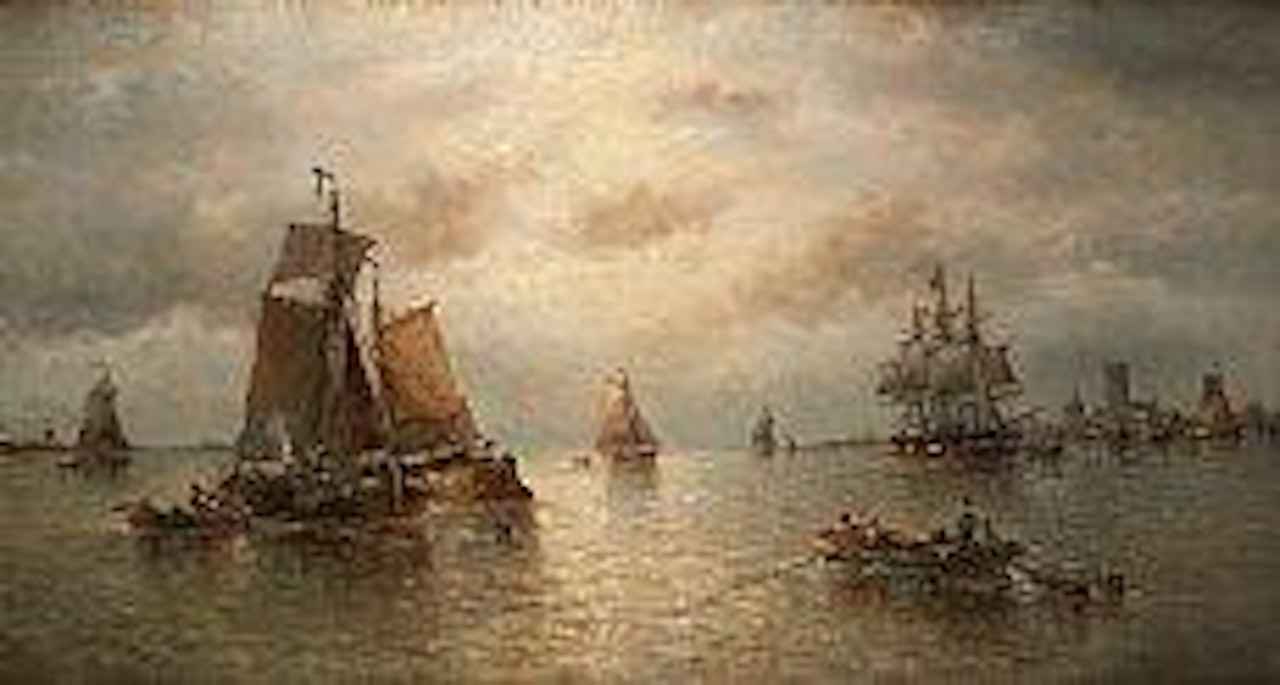 La Meuse à Dordrecht by François Etienne Musin