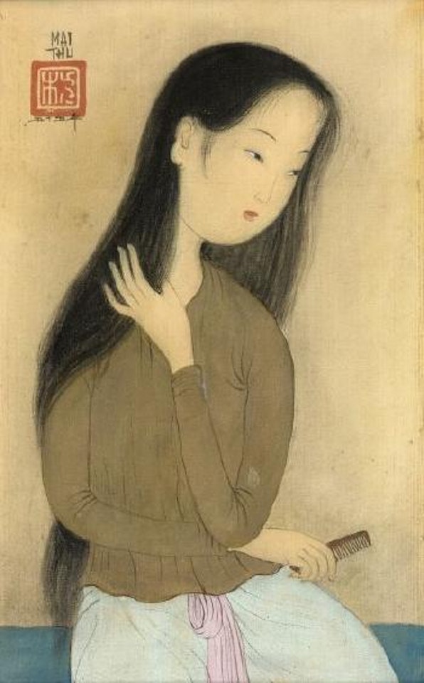 Femme se coiffant by Mai Trung Thu