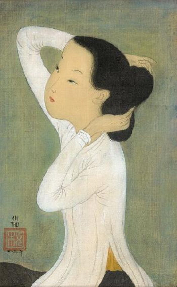 Femme se coiffant by Mai Trung Thu