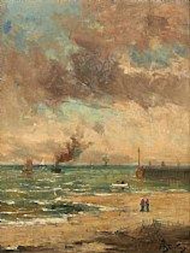 Plage animée by Alfred Stevens