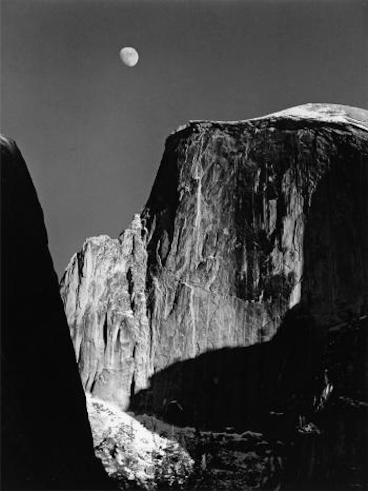 Moon and Half Dome by Ansel Adams