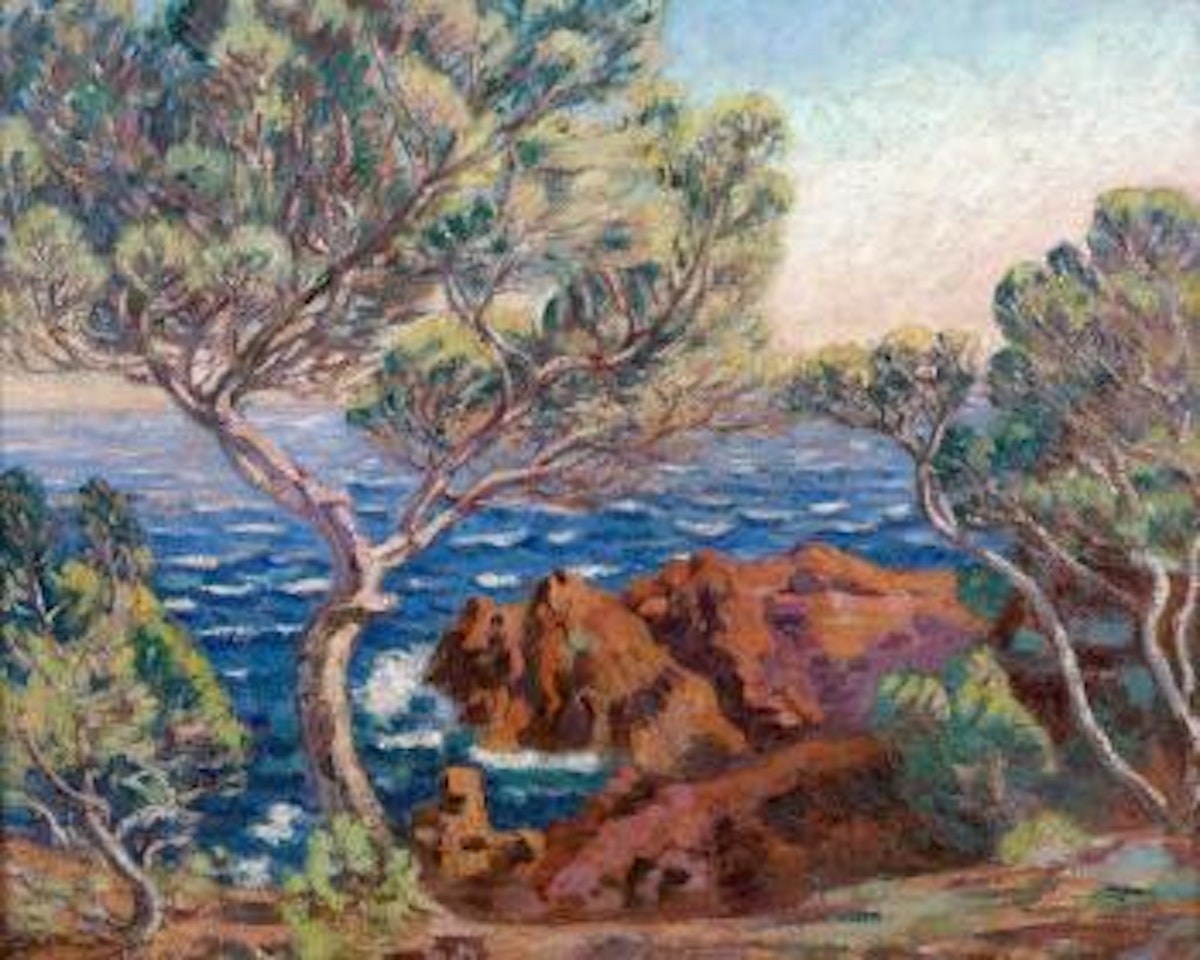 Les roches rouges à Agay, le soir (Pointe de la Male Raigue) by Armand Guillaumin