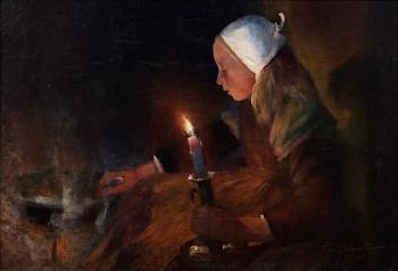 Jeune fille à la bougie by Ferdinand du Puigaudeau