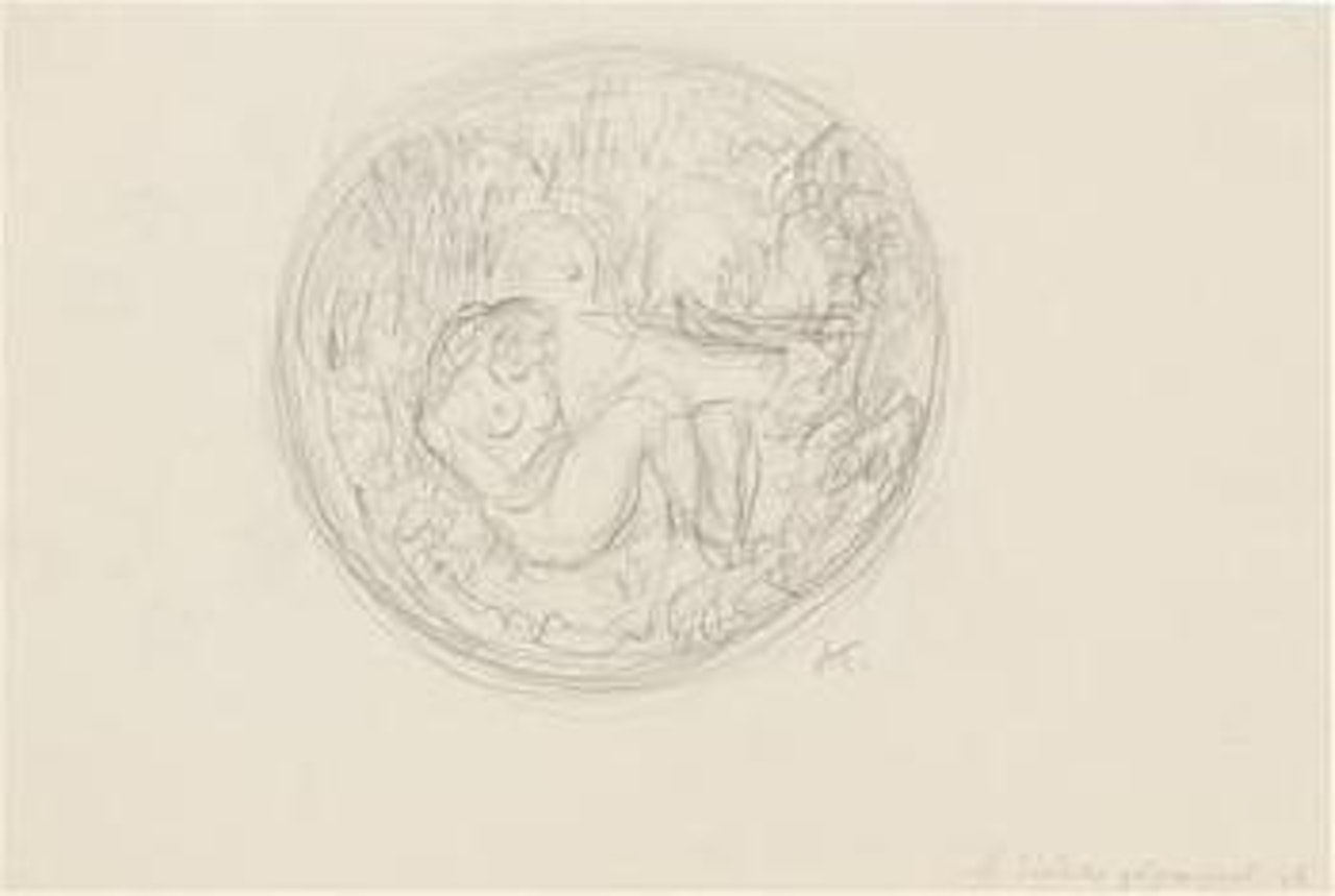 sitzender weiblicher Akt; figurale Entwürfe by Alfred Kubin