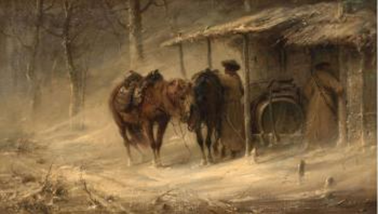 Halte de cosaques by Adolf Schreyer
