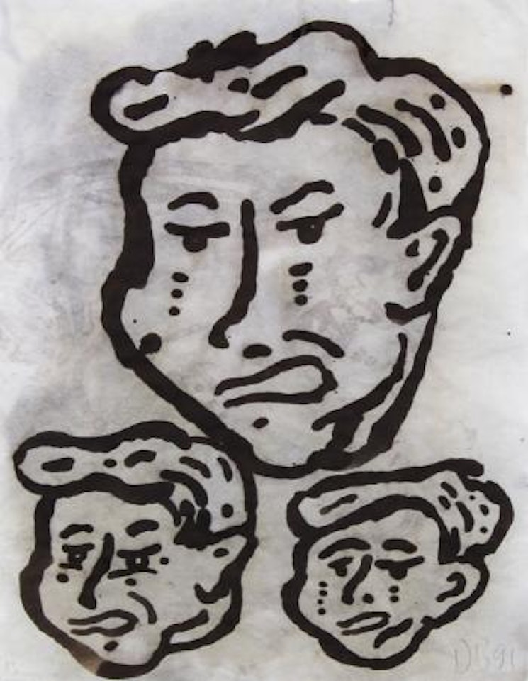 Three Boy Heads by Donald Baechler