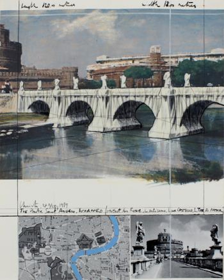 Pont Saint Angelo, Wrapped/Project For Rome by Christo