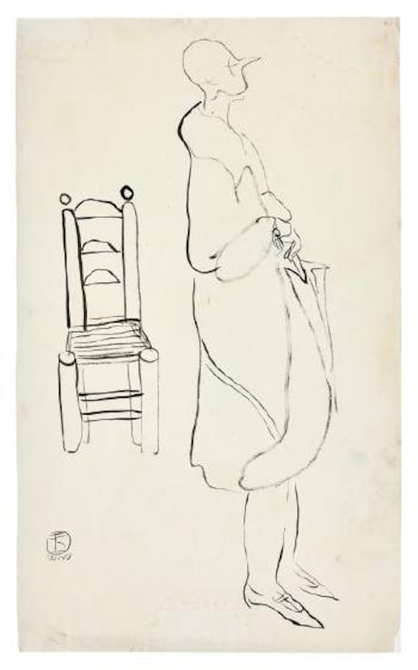 Femme debout à la chaise by Sanyu