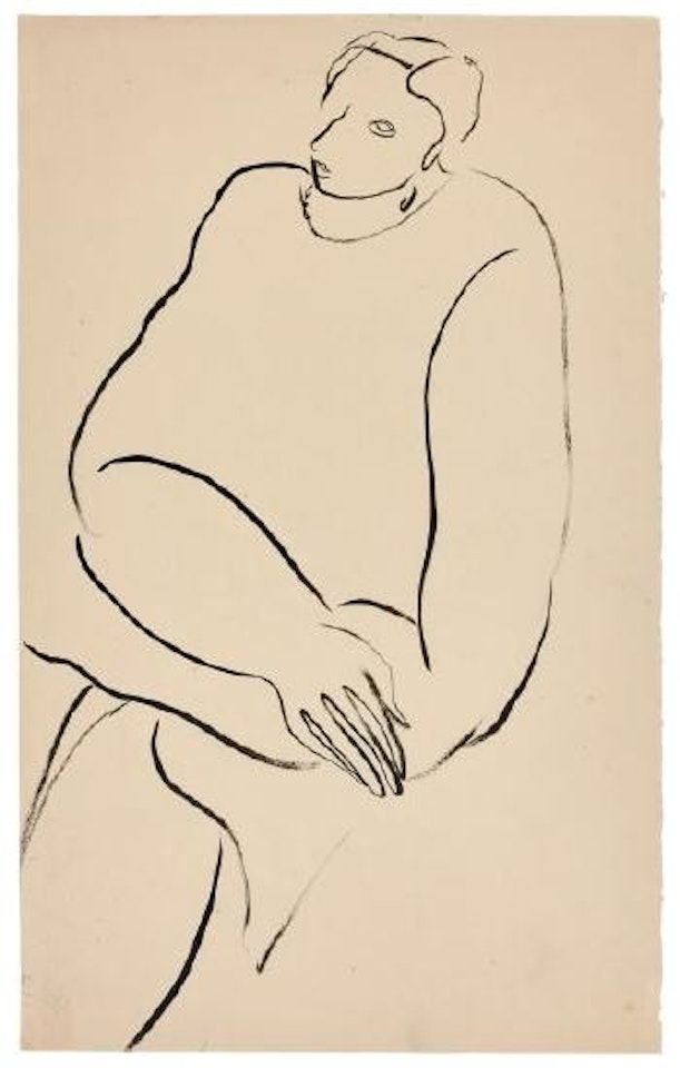 Femme assise les bras croisés by Sanyu