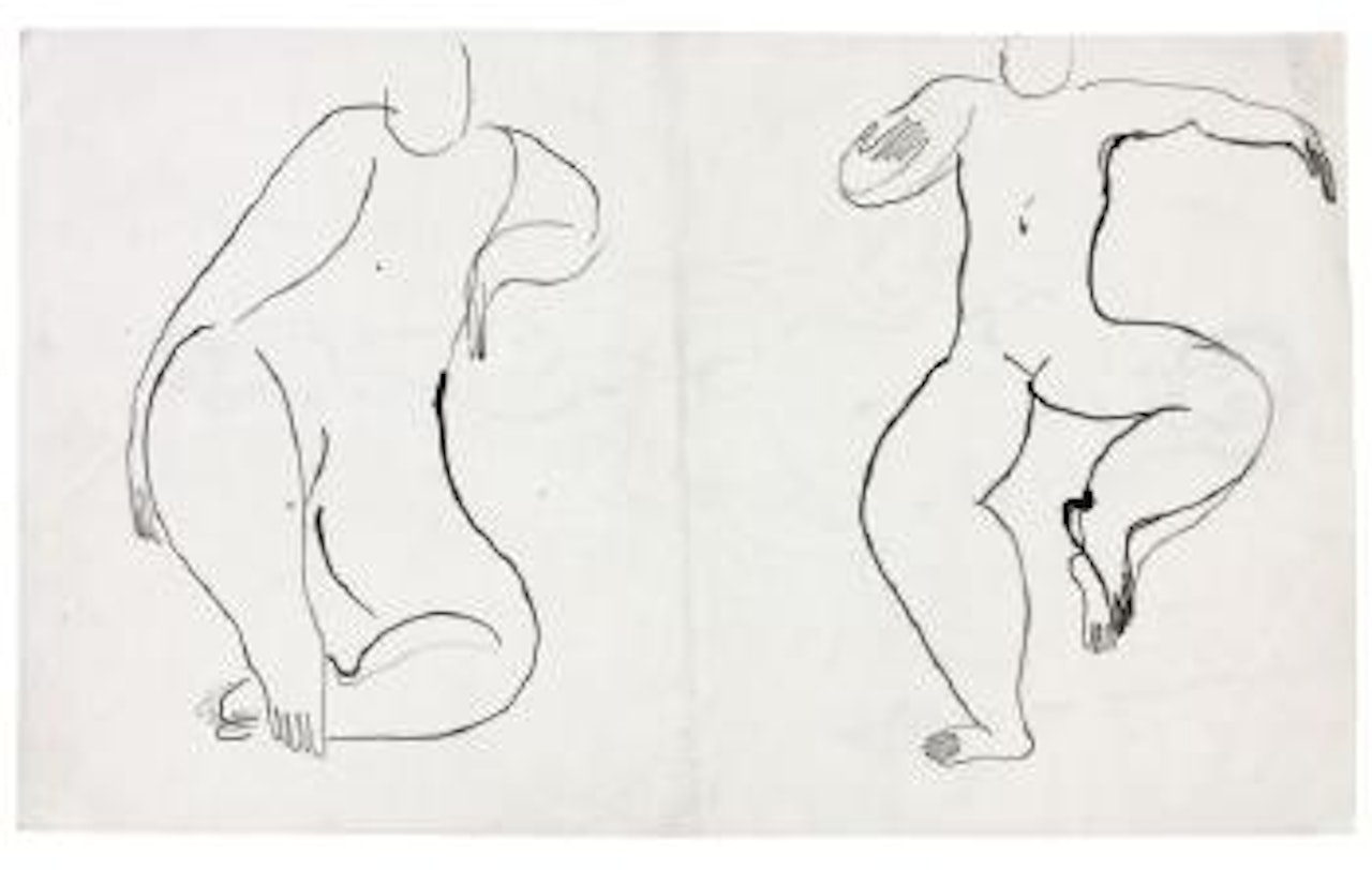 Deux nus assis by Sanyu