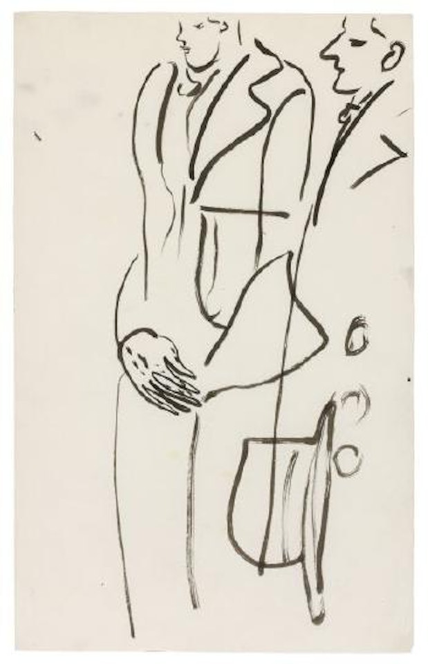Hommes en manteau by Sanyu