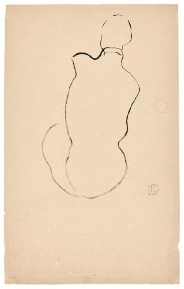 Nu assis de dos by Sanyu