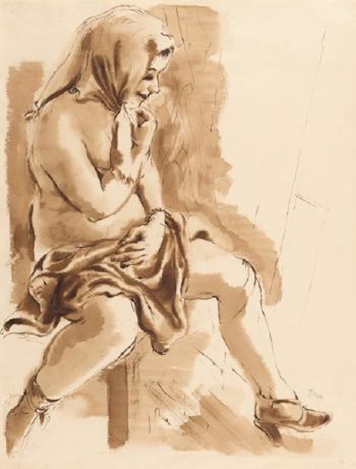Sitzender Halbakt by George Grosz