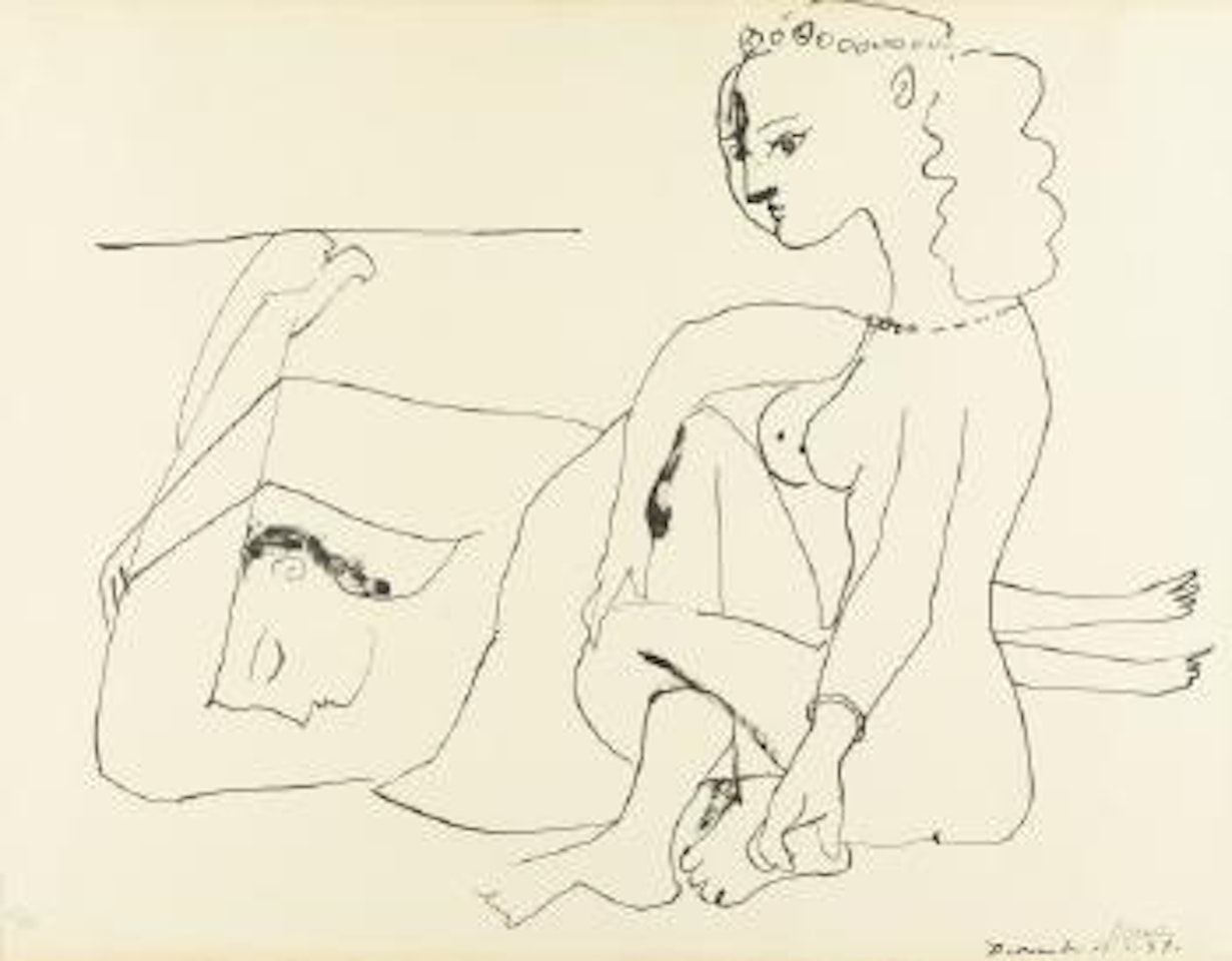 Femme sur la plage (Dimanche 11.5.47) by Pablo Picasso