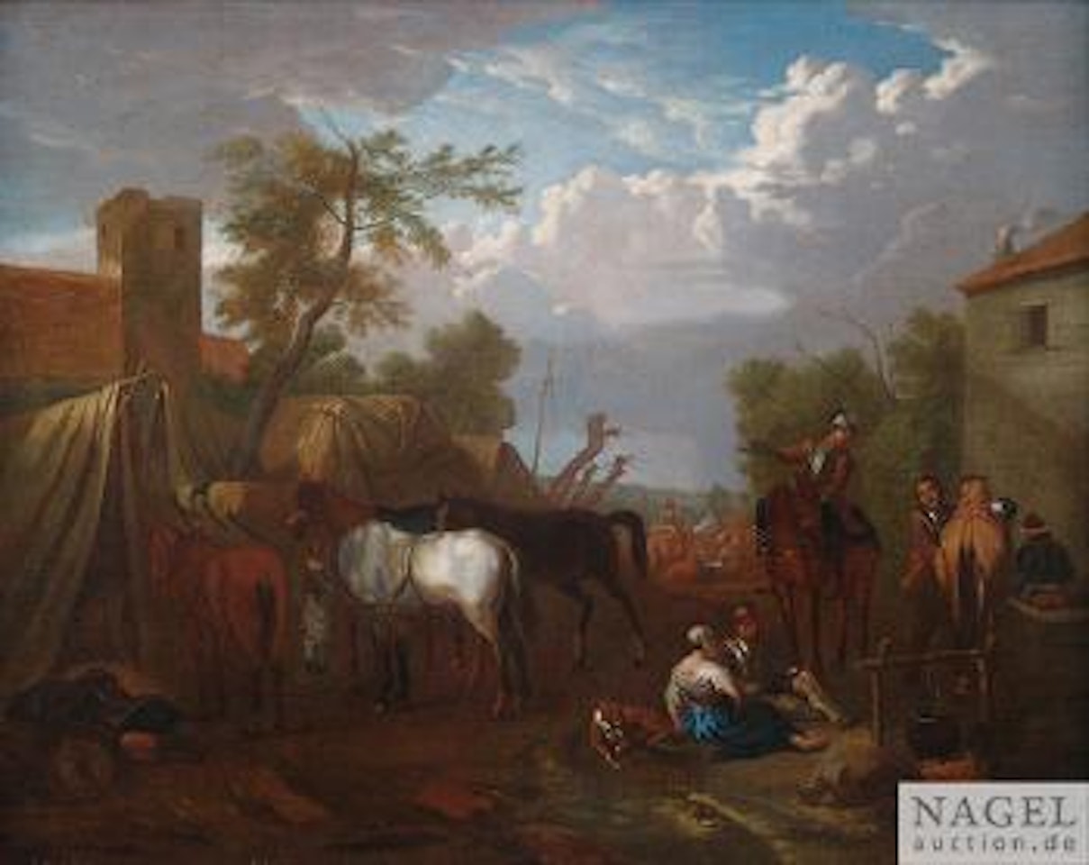Kavallerie im Soldatenlager by Pieter van Bloemen
