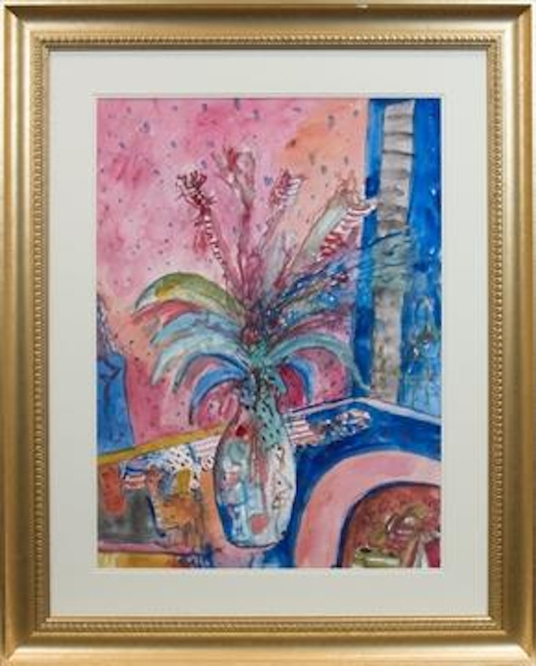 Flowers in a Vase - still life , by John Bellany